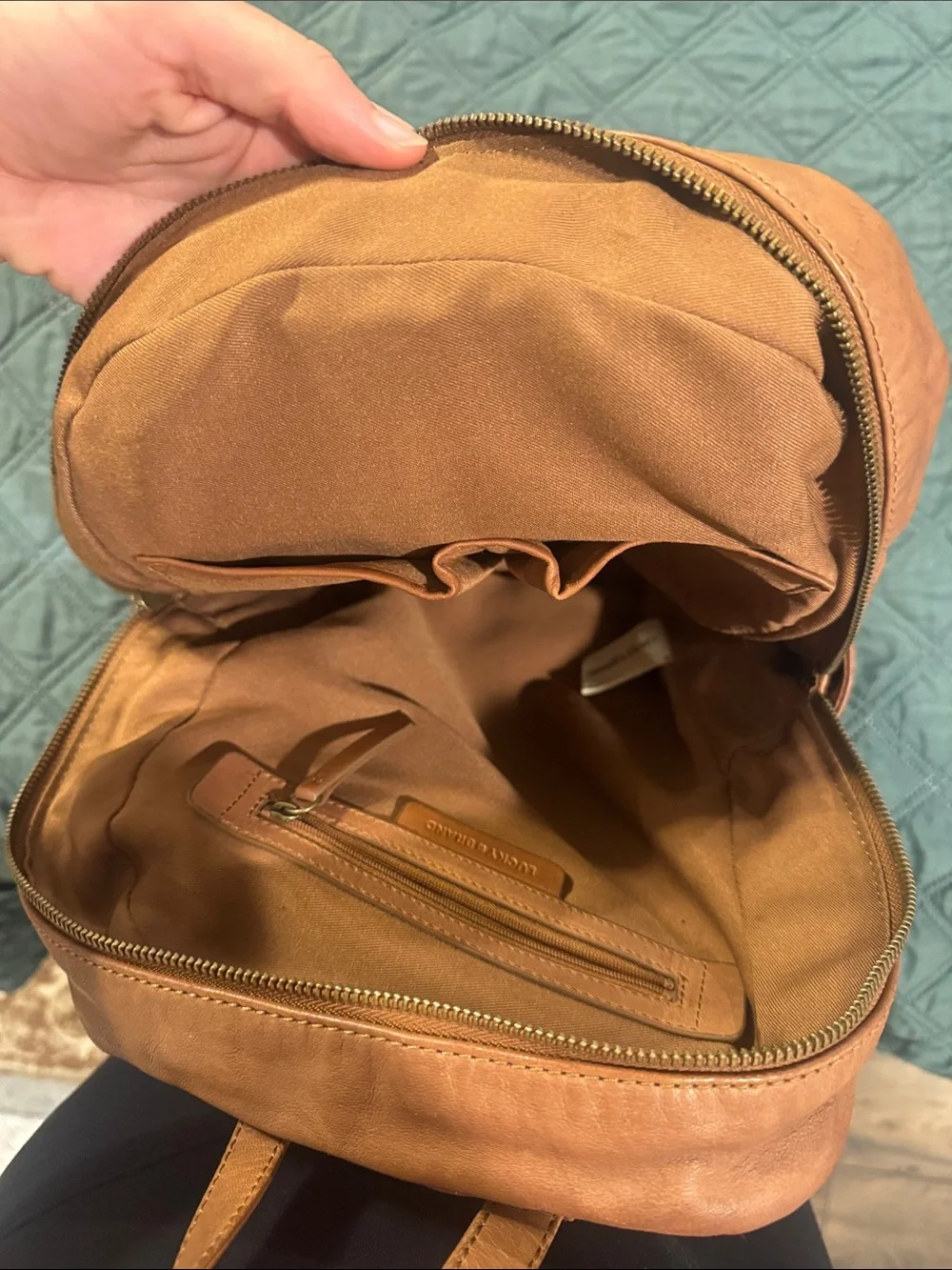 Lucky Brand Leather Backpack in Tan